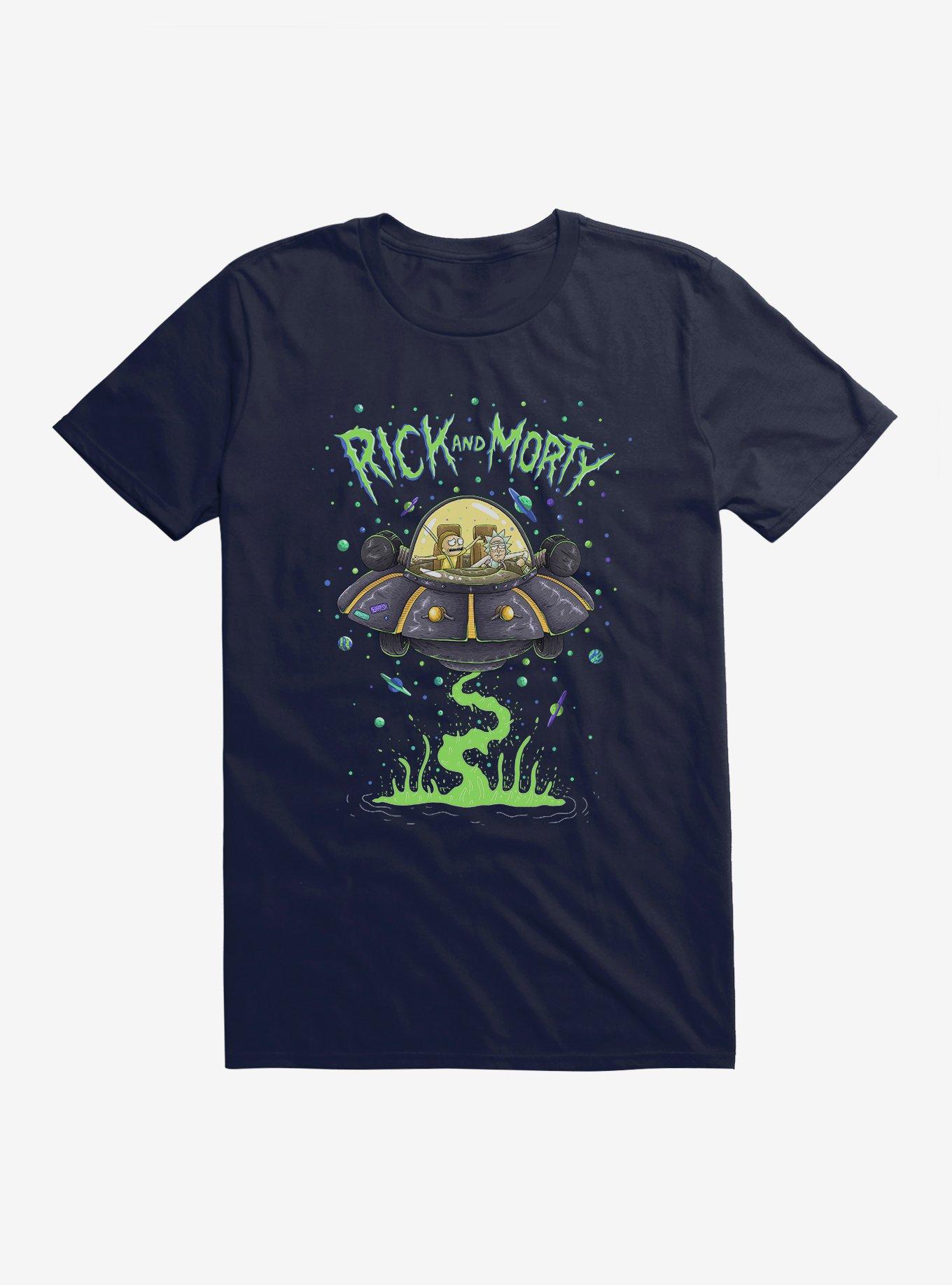 Rick And Morty The Space Cruiser Neon TShirt T-Shirt | High-Quality Print | Limited Christmas Style