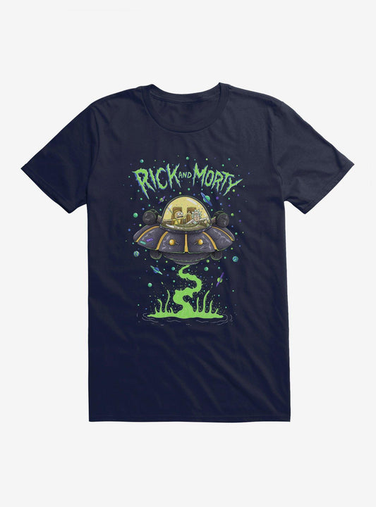Rick And Morty The Space Cruiser Neon T-Shirt T-Shirt – Official Fan Merchandise | Great Gift for Fans