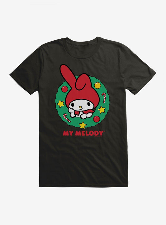 My Melody Happy Holidays Christmas Wreath TShirt T-Shirt | Fan Favorite Artwork | Top Pick For Gifting
