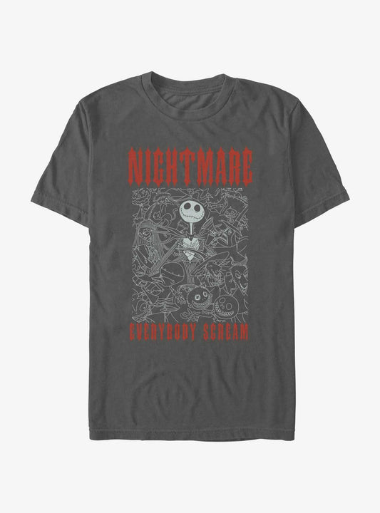 The Nightmare Before Christmas Scream Tour Garment Dye TShirt T-Shirt | Fan Favorite Artwork | Great For Christmas Season