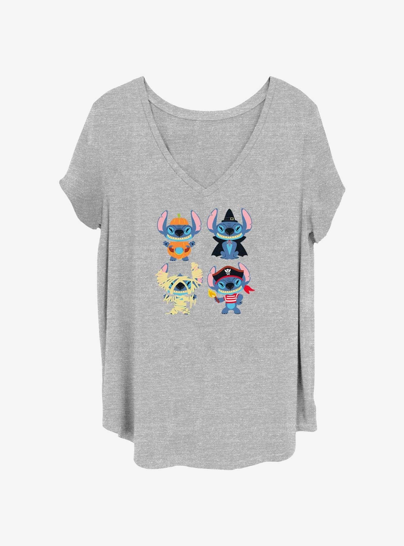 Disney Lilo & Stitch Halloween Grid Girls T-Shirt Plus Size