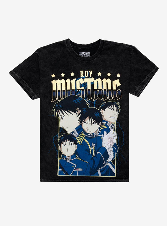 Fullmetal Alchemist: Brotherhood Roy Mustang Gold Foil Dark Wash T-Shirt