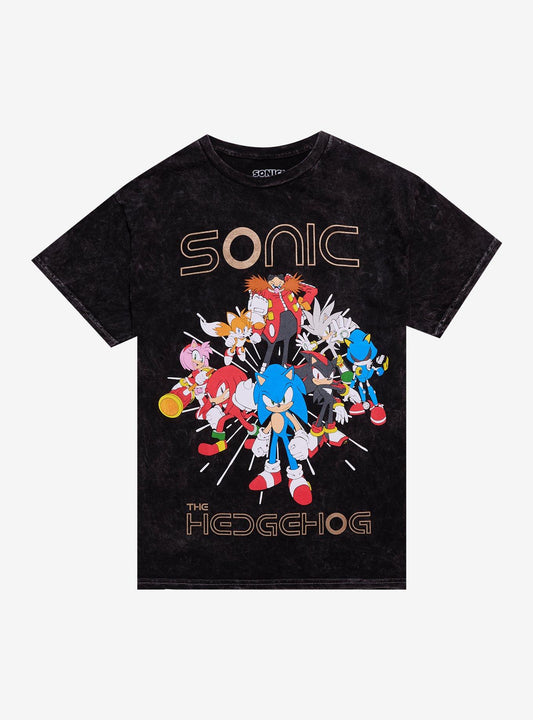 Sonic The Hedgehog Group Mineral Wash T-Shirt