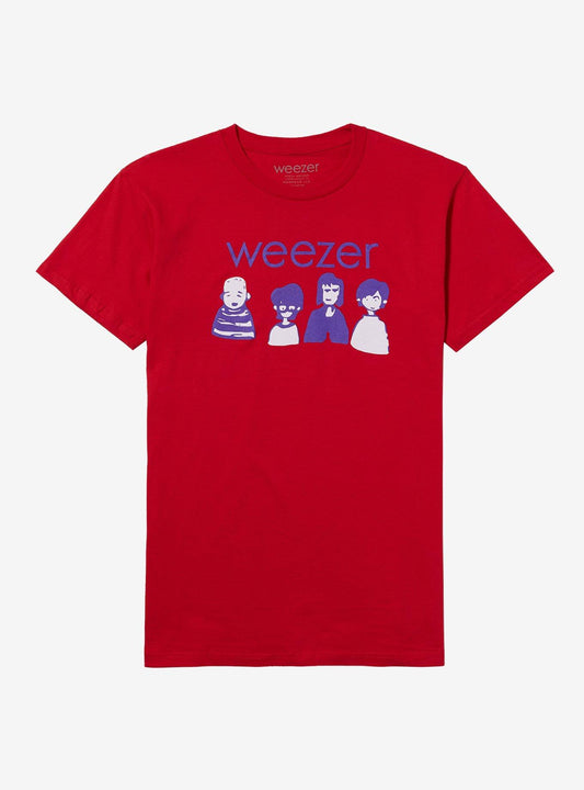 Weezer Cartoon Band Members Relaxed Fit Girls TShirt Graphic Tee | Graphic Tee | Unisex Shirt | Perfect Gift for Fans