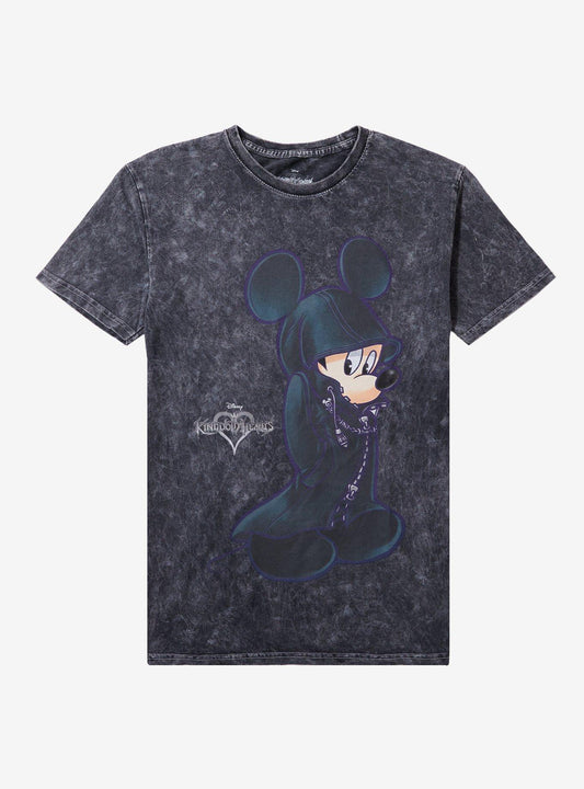 Disney Kingdom Hearts Mickey Mouse Hood Mineral Wash Girls TShirt Graphic Tee | Graphic Tee | Unisex Shirt | Soft Comfortable Wear