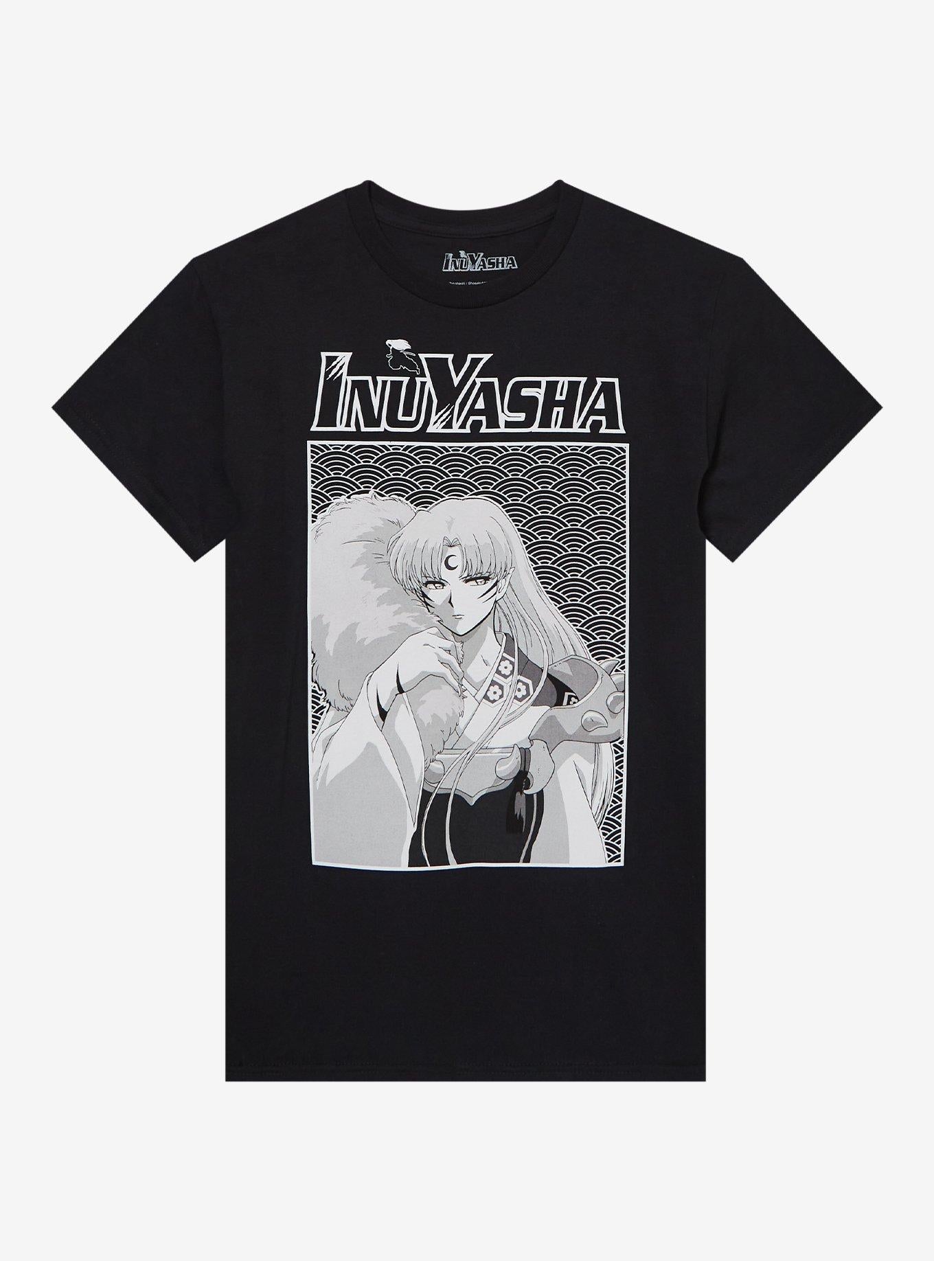 InuYasha Sesshomaru Black & White Portrait Boyfriend Fit Girls T-Shirt