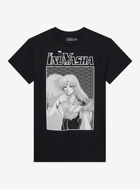 InuYasha Sesshomaru Black & White Portrait Boyfriend Fit Girls T-Shirt