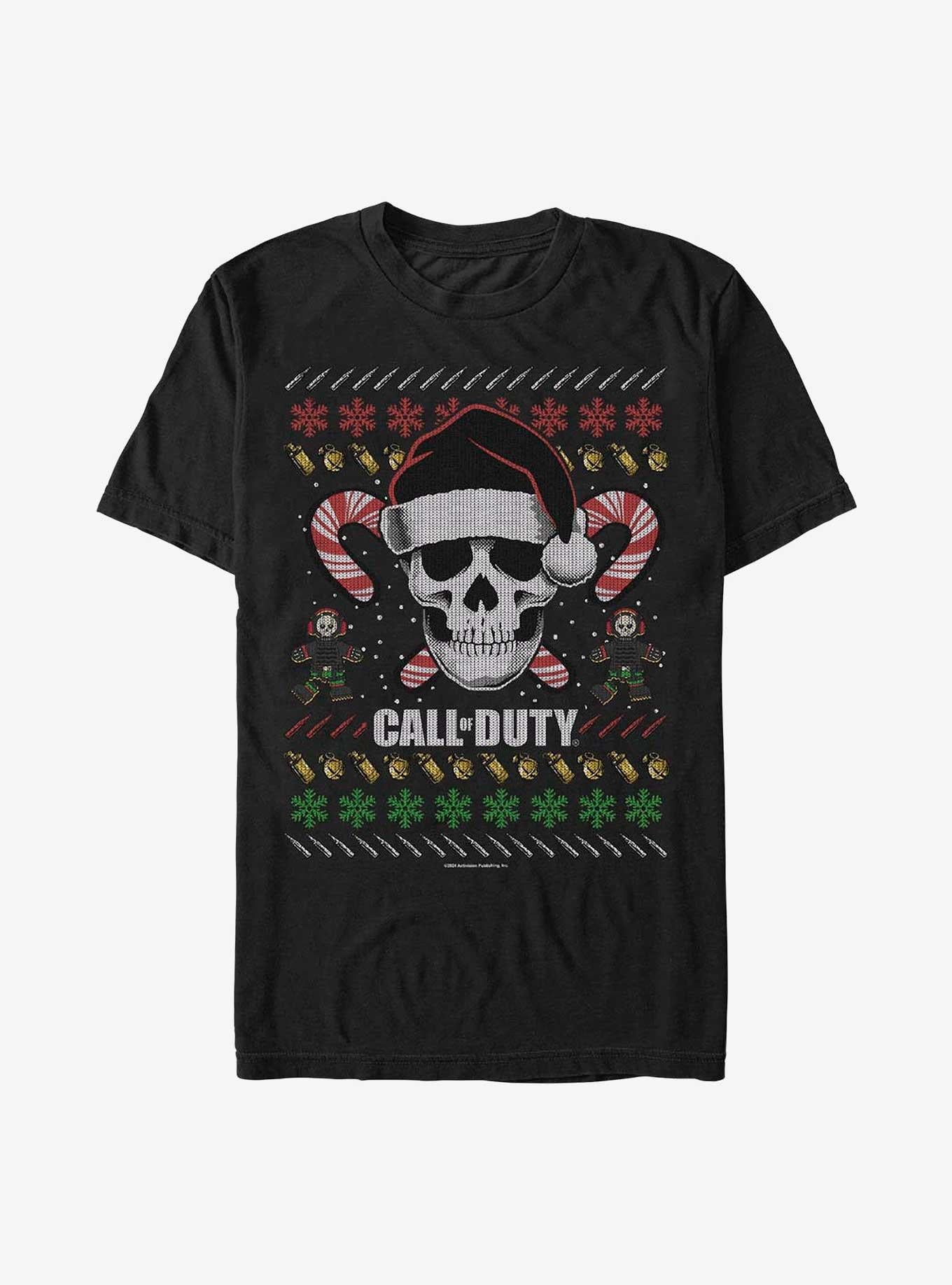 Call Of Duty Ugly Christmas Skull T-shirt | Trendy Graphic Tee | Casual Unisex T-shirt