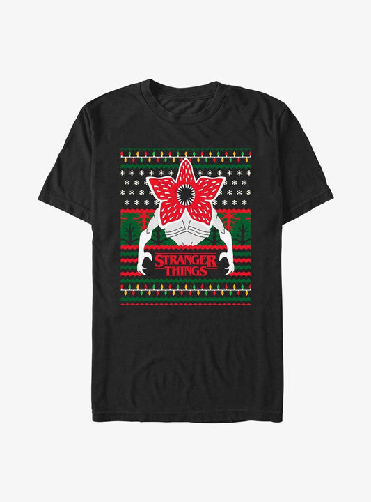 Stranger Things Demogorgon Ugly Sweater TShirt T-Shirt | Premium Graphic | Great For Christmas Season