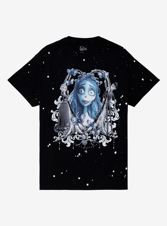 Corpse Bride Trio Bleach Splatter Boyfriend Fit Girls T-Shirt