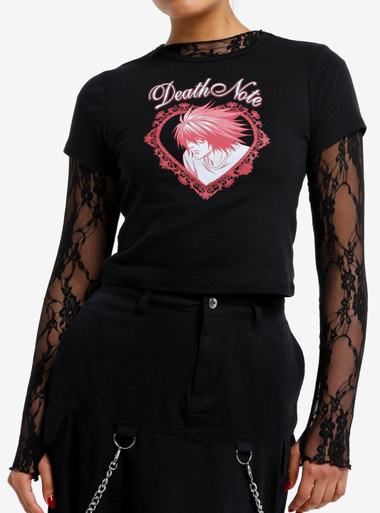 Death Note L Tonal Heart Girls Baby T-Shirt