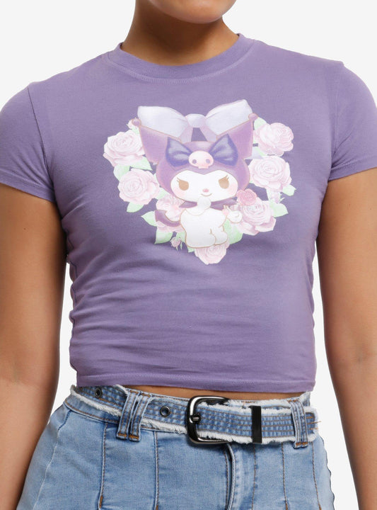 Kuromi Flower Frame Girls Baby T-Shirt