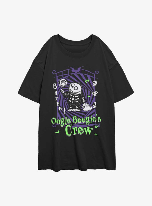 The Nightmare Before Christmas Boogies Crew Barrel Girls Oversized TShirt T-Shirt | Premium Graphic | Perfect For Daily Wear