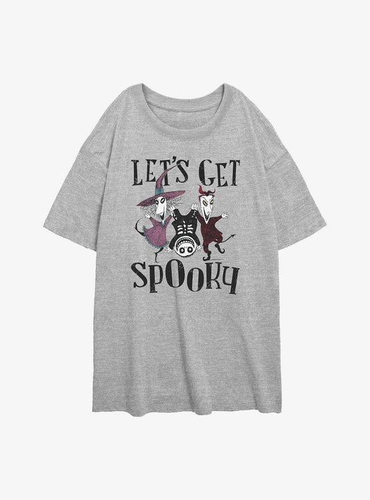 The Nightmare Before Christmas Get Spooky Girls Oversized TShirt T-Shirt | Vintage Christmas Look | Perfect For Daily Wear