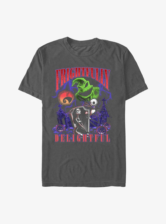 The Nightmare Before Christmas Neon Frightfully Oogie Jack Sally Garment Dye TShirt T-Shirt | Cute Festive Style | Perfect Holiday Gift