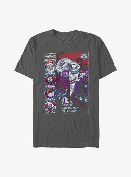 The Nightmare Before Christmas Nightmare Garment Dye TShirt T-Shirt | Vintage Christmas Look | Great For Christmas Season