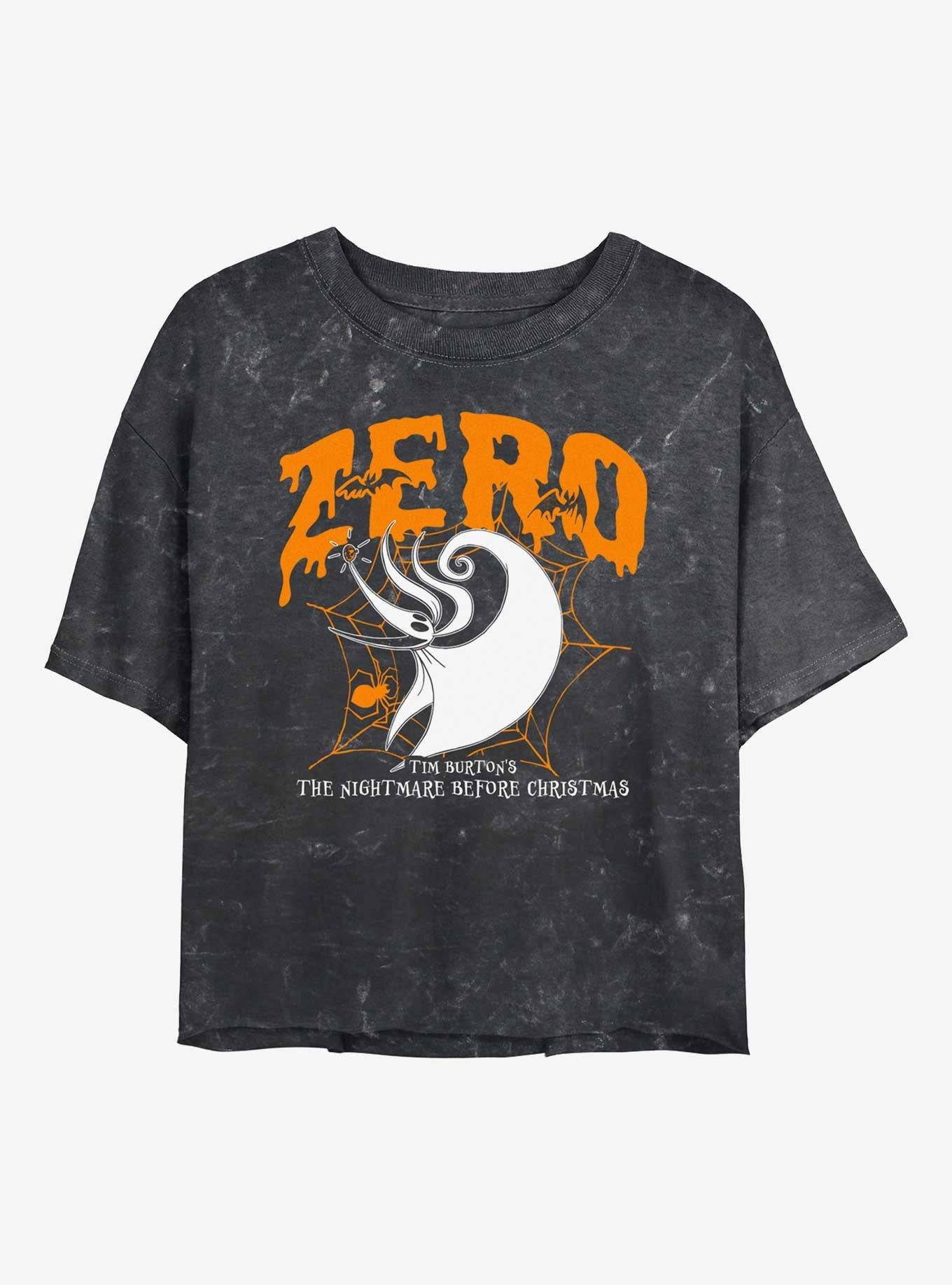 The Nightmare Before Christmas Collegiate Zero Girls Mineral Wash Crop TShirt T-Shirt | Top Trending Graphic | Great For Christmas Season