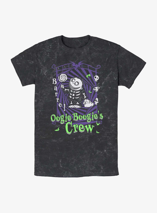 The Nightmare Before Christmas Boogies Crew Barrel Mineral Wash TShirt T-Shirt | Vintage Christmas Look | Great For Christmas Season