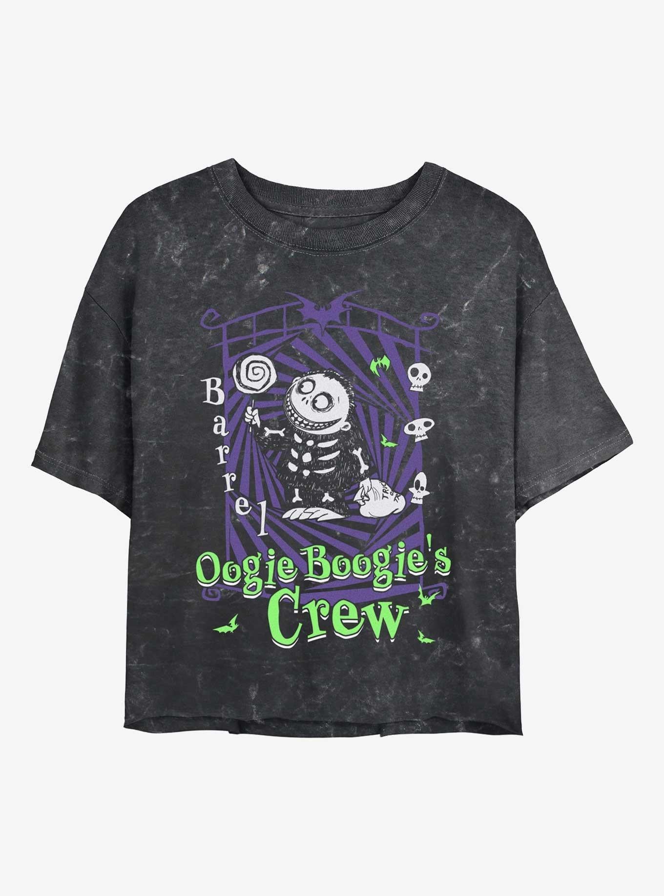 The Nightmare Before Christmas Boogies Crew Barrel Girls Mineral Wash Crop TShirt T-Shirt | Best-Selling Design | Perfect For Daily Wear
