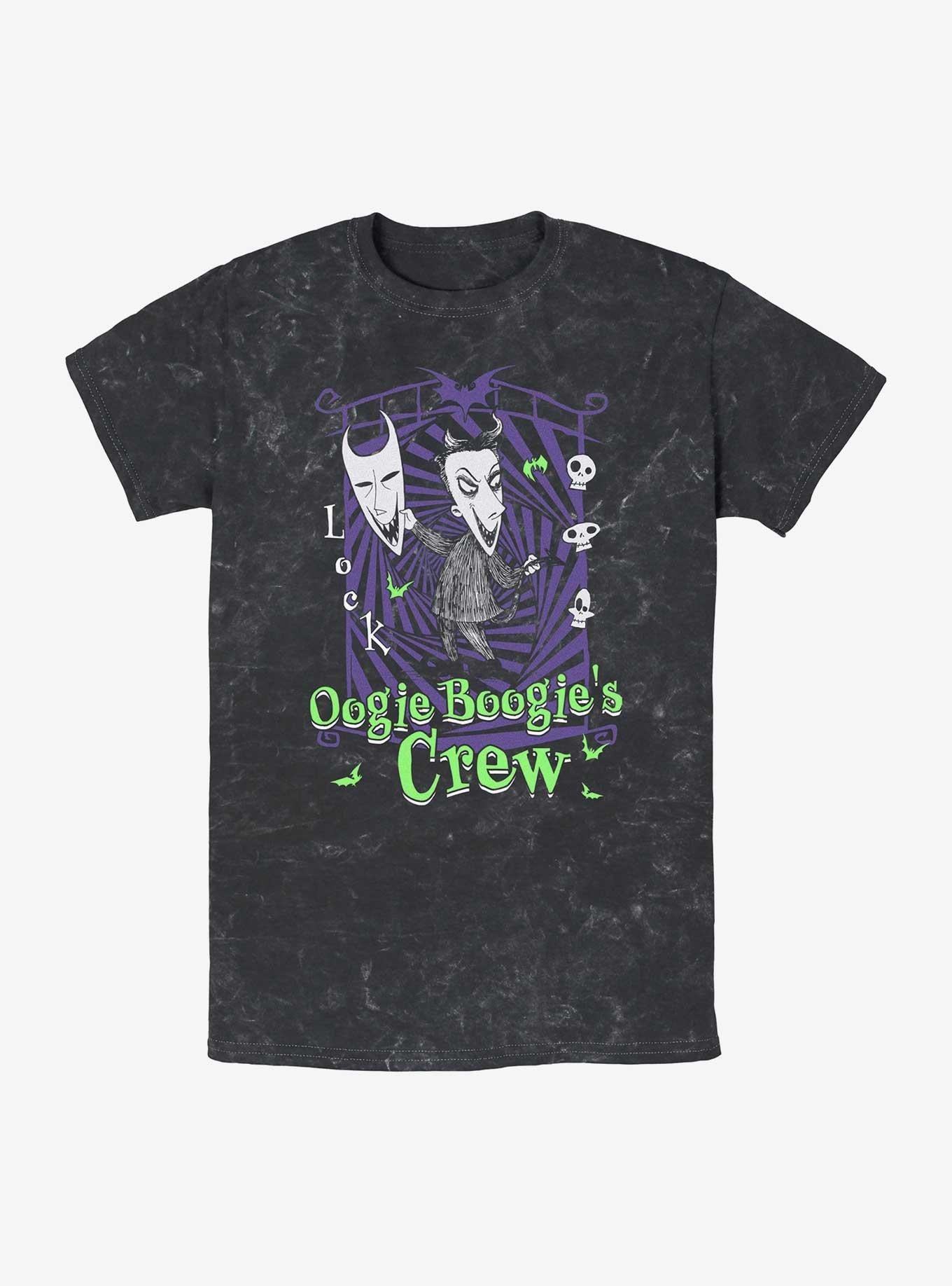 The Nightmare Before Christmas Boogies Crew Lock Mineral Wash TShirt T-Shirt | Cute Festive Style | Limited Christmas Style