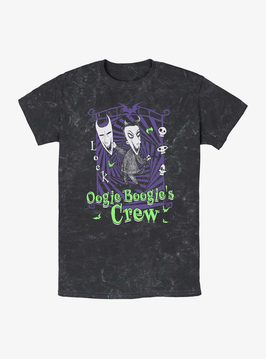 The Nightmare Before Christmas Boogies Crew Lock Mineral Wash TShirt T-Shirt | Cute Festive Style | Limited Christmas Style