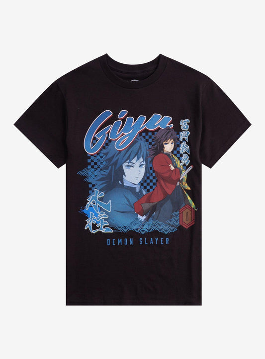 Demon Slayer: Kimetsu No Yaiba Giyu Tomioka Checkered Girls T-Shirt