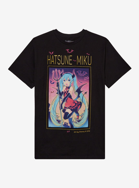 Hatsune Miku Devil Costume Metallic Details T-Shirt By Choccy