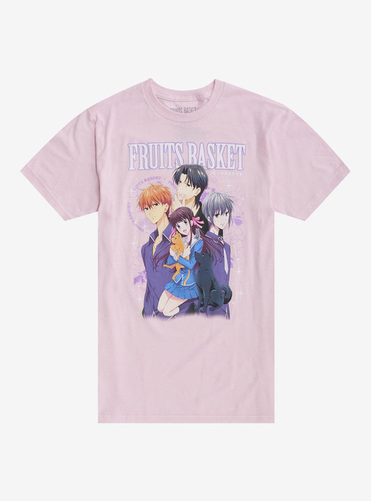 Fruits Basket Group Pink Girls T-Shirt