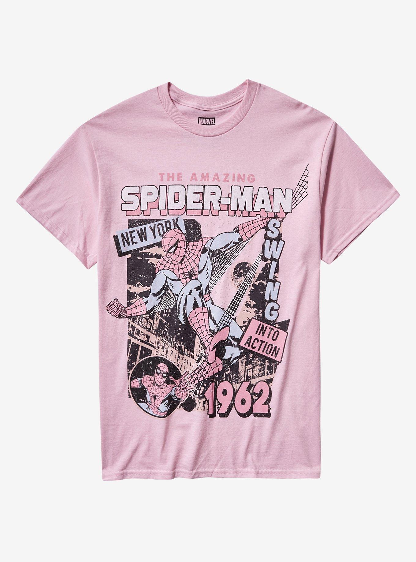 Marvel The Amazing Spider-Man Pink Comic T-Shirt