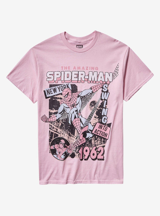 Marvel The Amazing SpiderMan Pink Comic TShirt Graphic Tee | Graphic Tee | Unisex Shirt | Top Trending Fashion