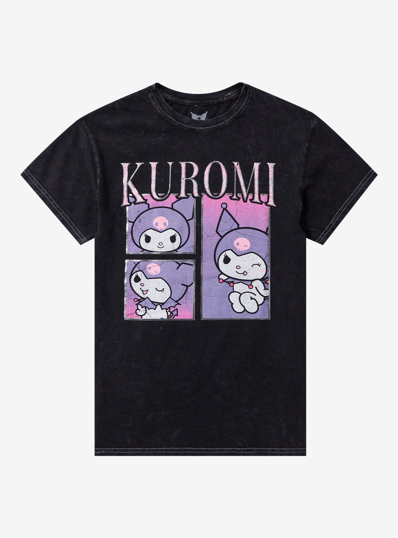 Kuromi Faded Print Foil Girls T-Shirt