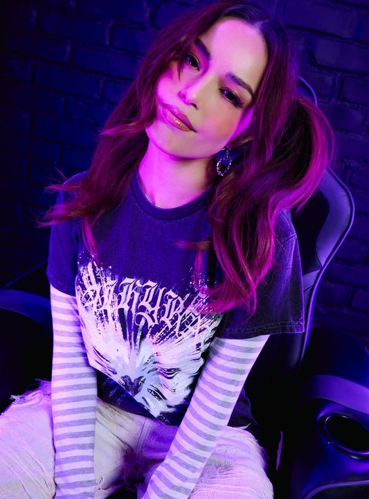 Valkyrae Butterfly Heart Mineral Wash T-Shirt