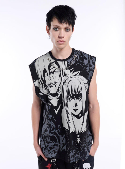 Death Note Misa & Rem Filigree Chain Muscle Tank Top