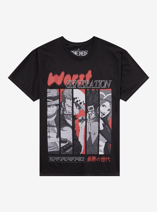 One Piece Worst Generation Panel Double-Sided T-Shirt