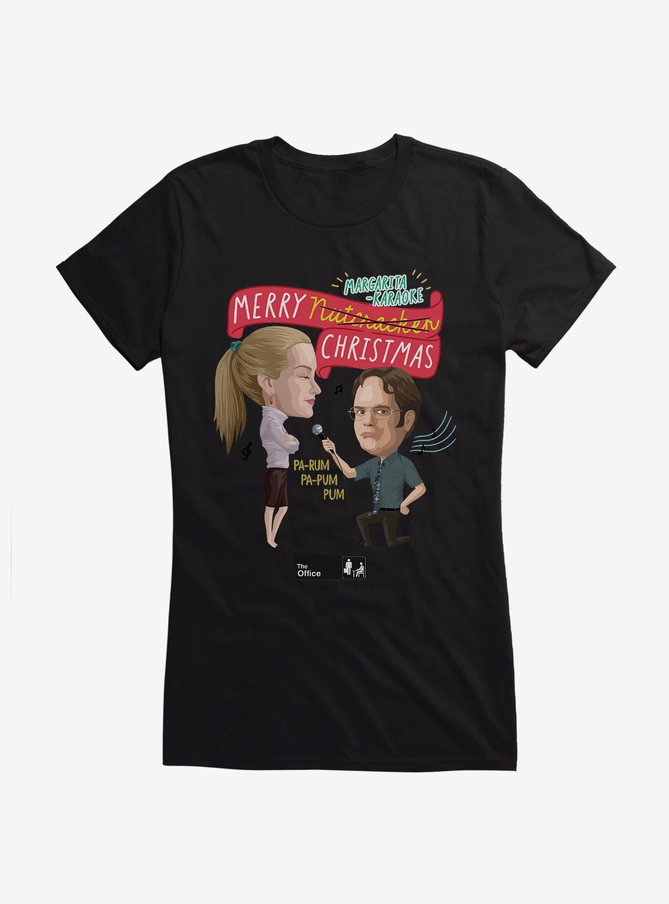 The Office Margarita-Karaoke Christmas Girls T-Shirt T-Shirt – Vintage Style Artwork | Great Gift for Fans