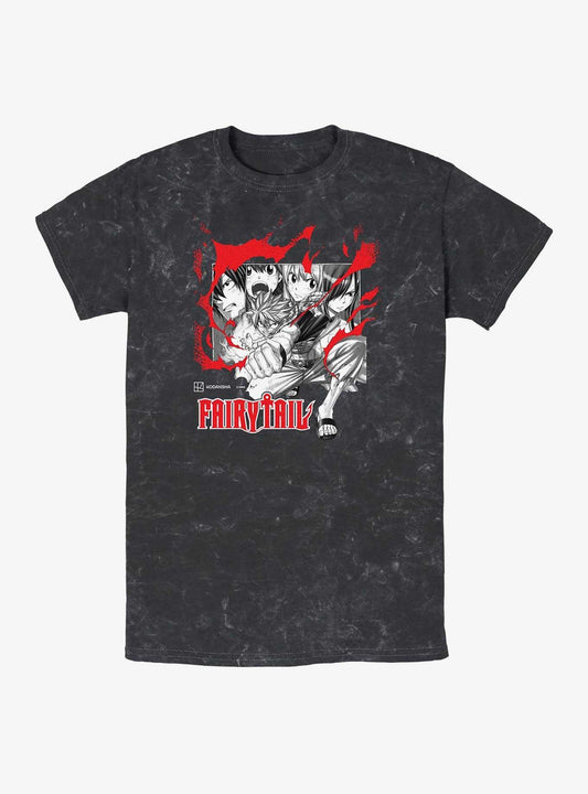 Fairy Tail Blaze Group Mineral Wash T-Shirt