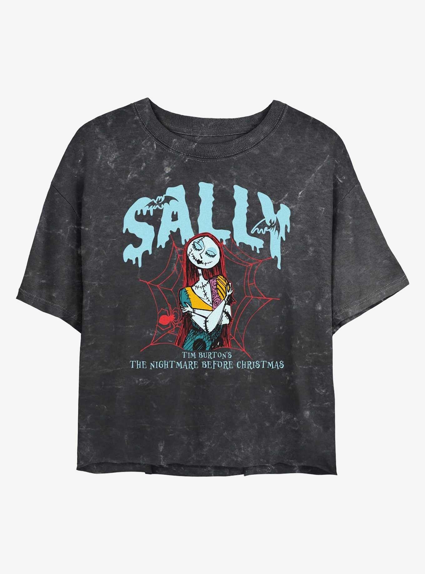Disney The Nightmare Before Christmas Sally Girls Mineral Wash Crop TShirt T-Shirt | Cute Festive Style | Top Pick For Gifting