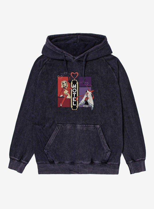 Hazbin Hotel Charlie & Vaggie Mineral Wash Hoodie