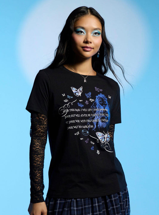 Corpse Bride Emily Vows Lace Girls Twofer TShirt Graphic Tee | Graphic Tee | Unisex Shirt | Premium Quality Apparel