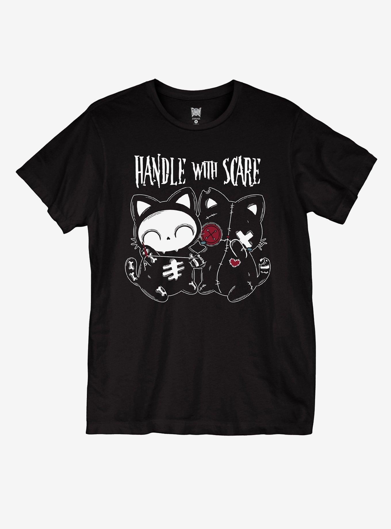 Handle With Scare Cat Dolls Girls T-Shirt By PVMPKIN Art