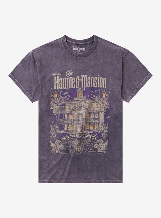Disney The Haunted Mansion Vintage Print Dark Wash Girls T-Shirt