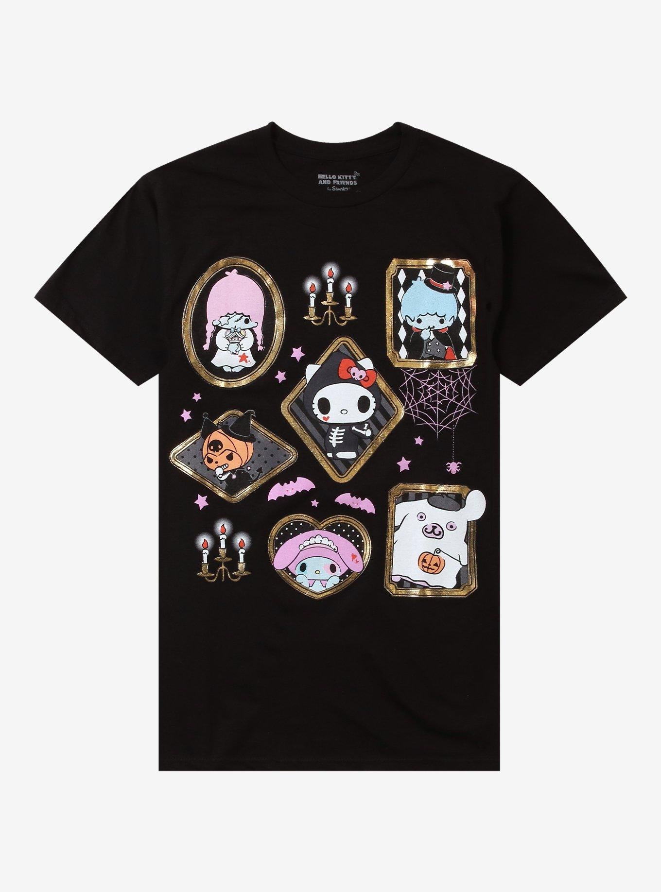 Hello Kitty And Friends Halloween Portraits Puff Print Girls TShirt Graphic Tee | Graphic Tee | Unisex Shirt | Best-Selling Design