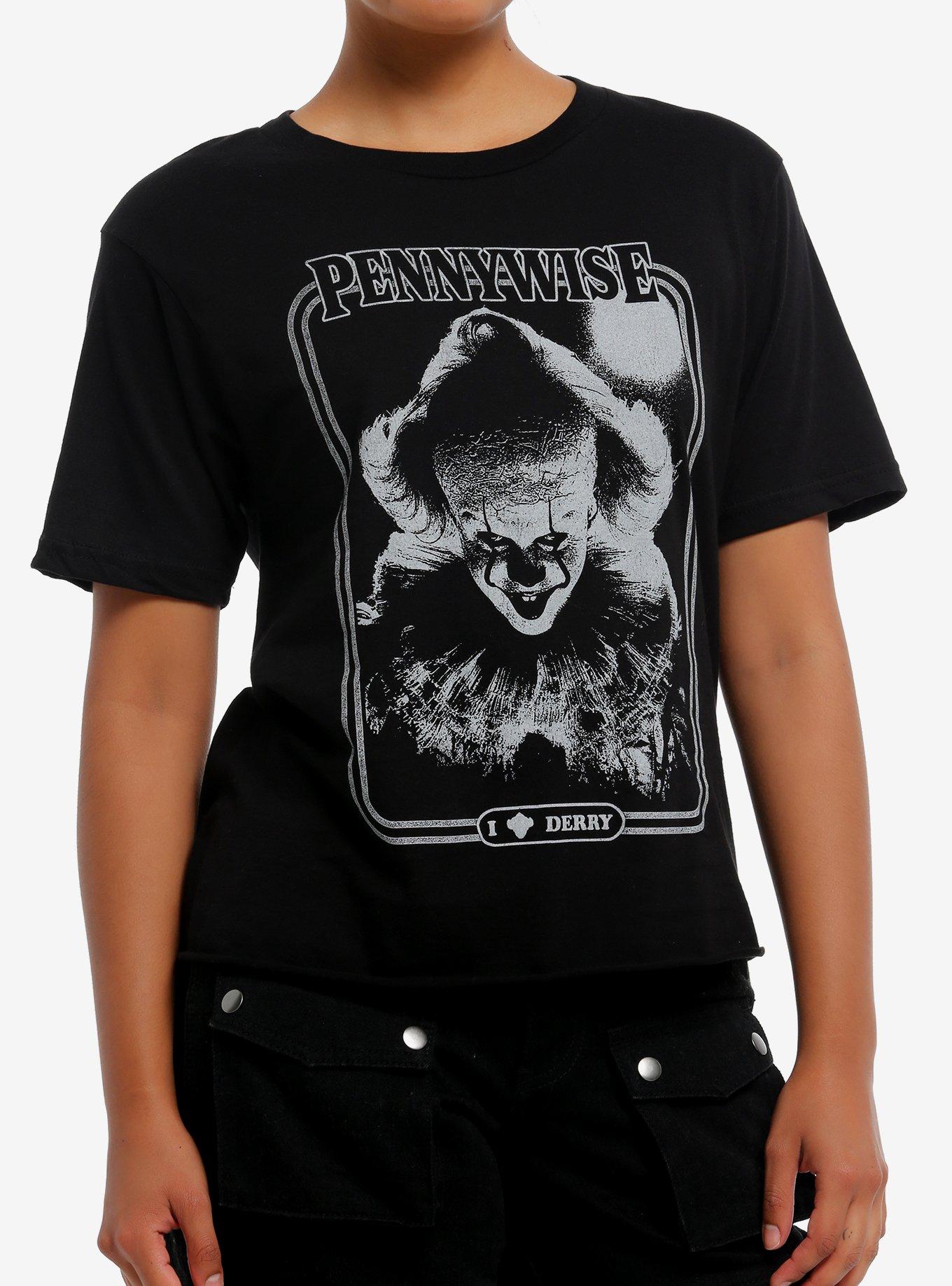 IT Welcome To Derry Pennywise Portrait Crop Girls TShirt Graphic Tee | Graphic Tee | Unisex Shirt | Perfect Gift for Fans