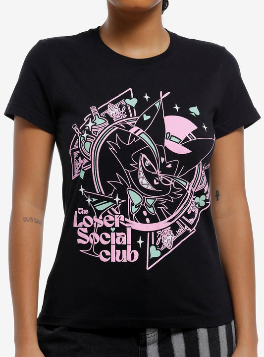 Hazbin Hotel Husk Loser Social Club Girls T-Shirt