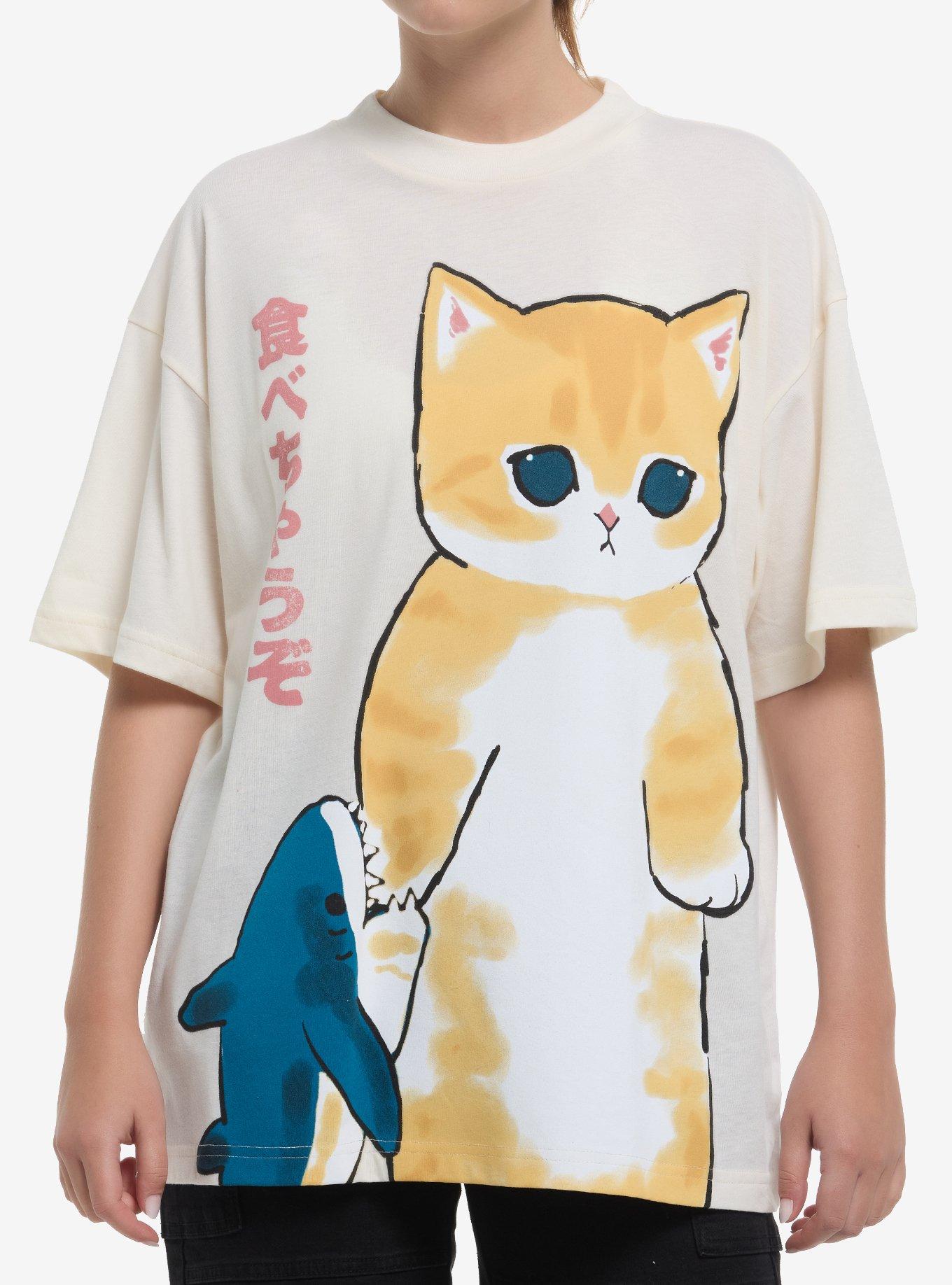 Mofusand Shark Bite Girls Oversized T-Shirt
