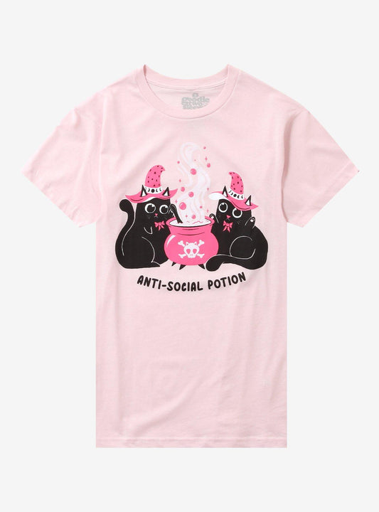 Anti-Social Potion Cats Girls T-Shirt By Goodie Two Sleeves