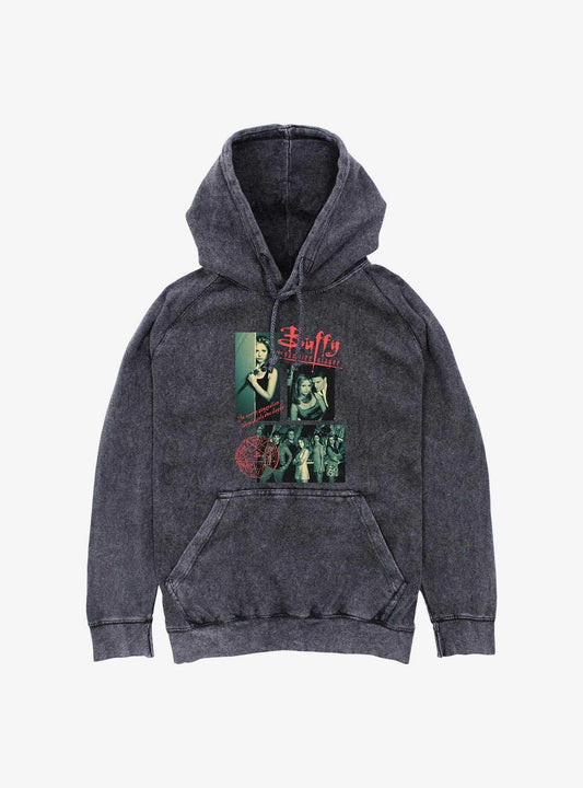 Buffy The Vampire Slayer Multi Image Mineral Wash Hoodie