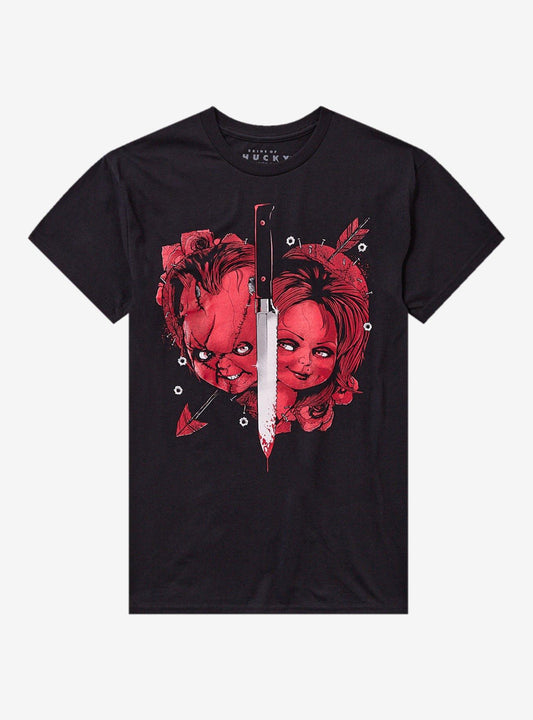Bride Of Chucky Tiffany Chucky Knife Portrait TShirt Graphic Tee | Graphic Tee | Unisex Shirt | Best-Selling Design