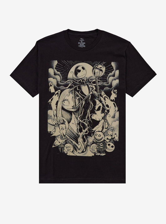 The Nightmare Before Christmas Tonal Group Poster TShirt Graphic Tee | Graphic Tee | Unisex Shirt | Premium Quality Apparel
