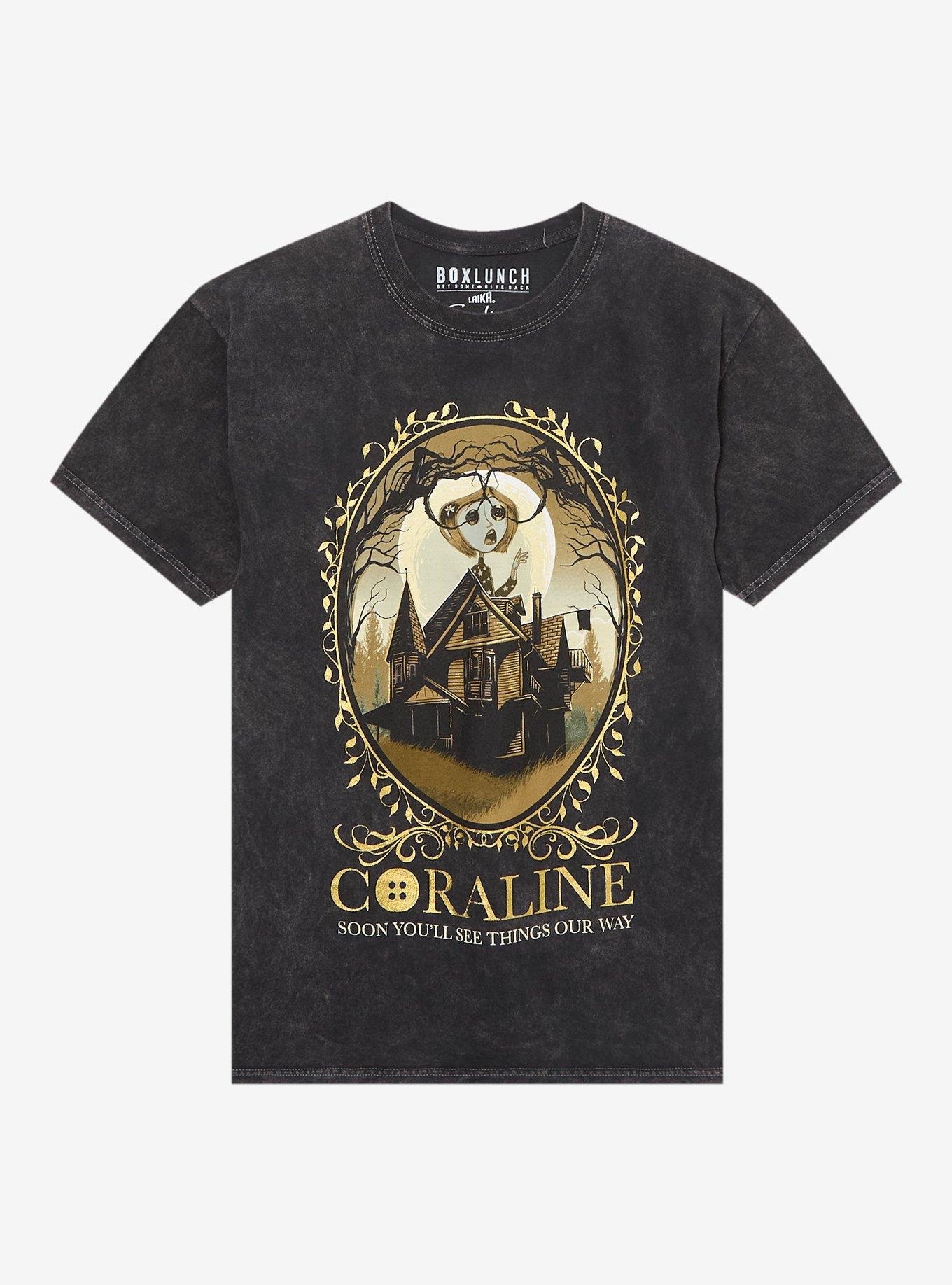 Coraline Gold Portrait Mineral Wash TShirt Graphic Tee | Graphic Tee | Unisex Shirt | Top Trending Fashion